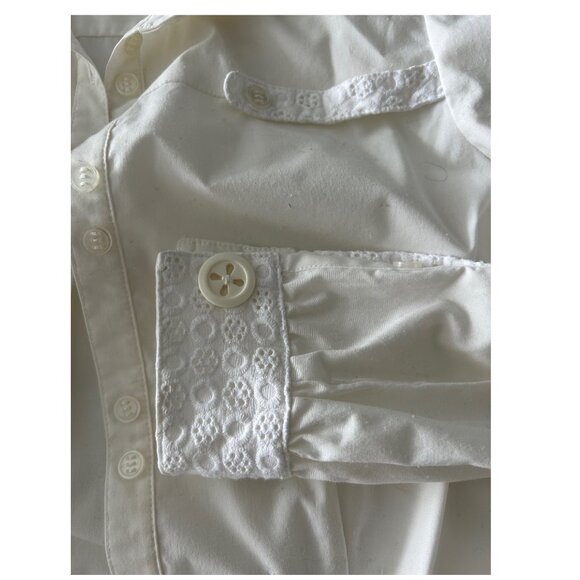 Megan Brown Off White Blouse Sz 34 - Picture 5 of 8